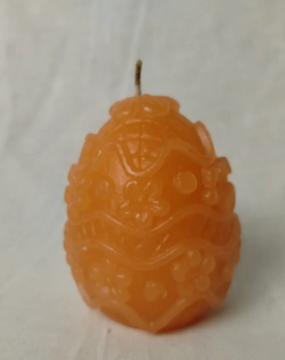 6 Vintage Egg-Shaped Wax Candles Textured Beautiful